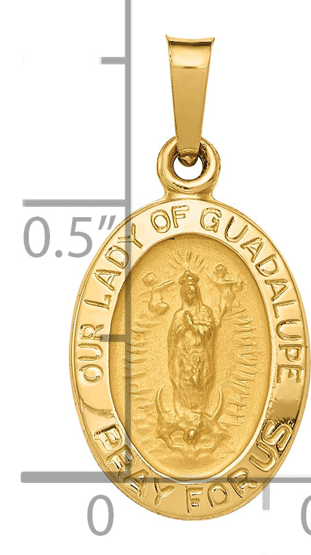 14k Hollow Our Lady Of Guadalupe Medal Charm