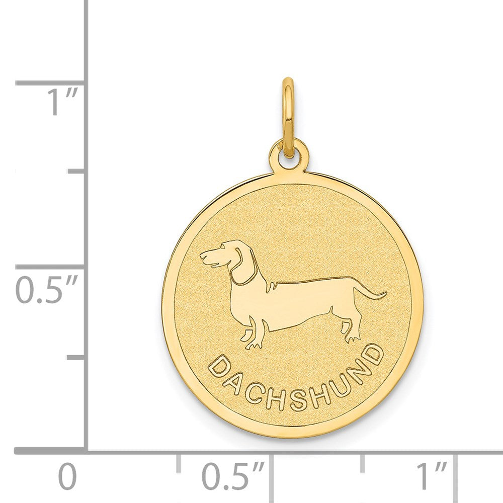 14k Dachshund Disc Charm