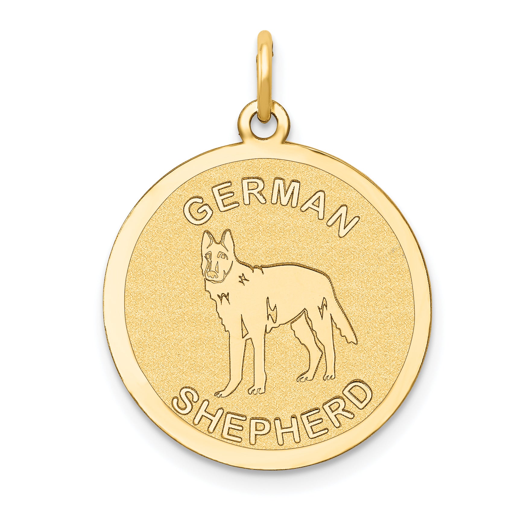 14k German Shepherd Disc Charm