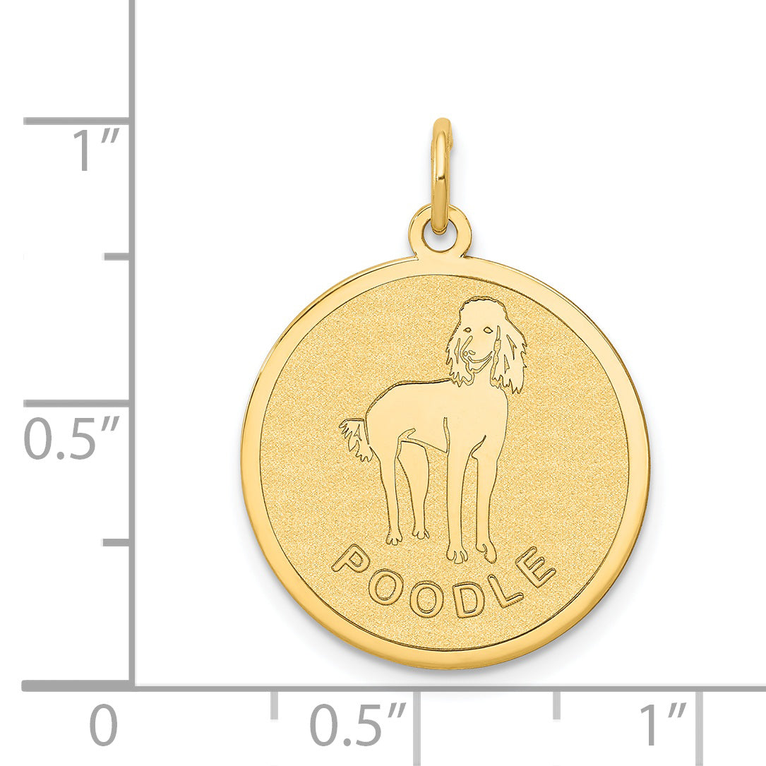 14k Poodle Disc Charm