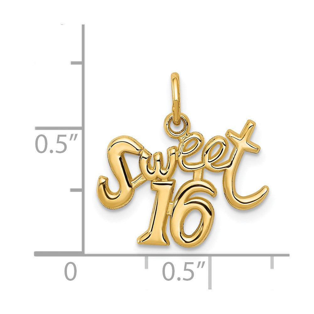 14k SWEET 16 Charm