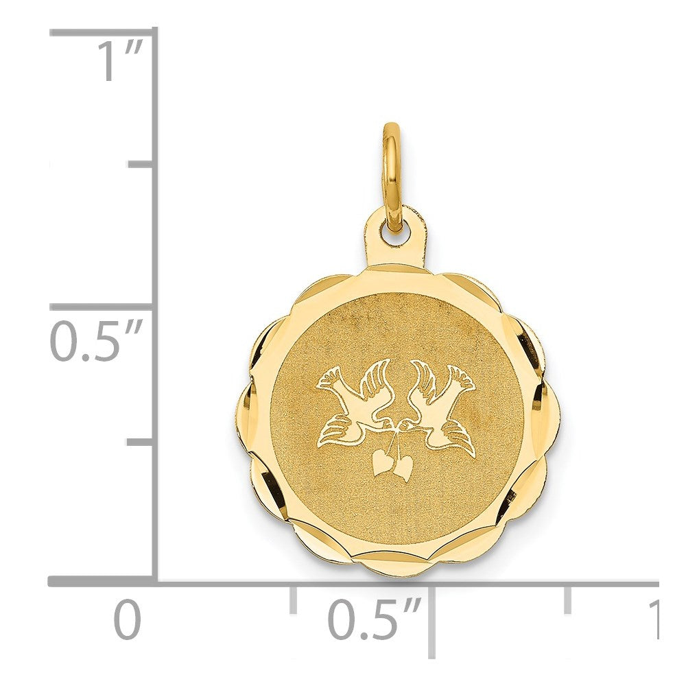 14k Love Birds Disc Charm