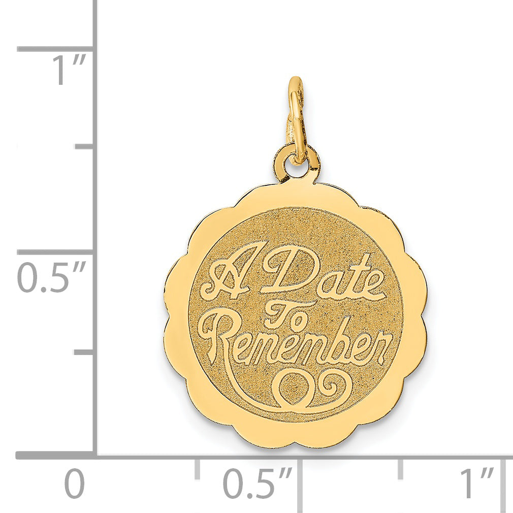14K A Date To Remember Charm Xac565