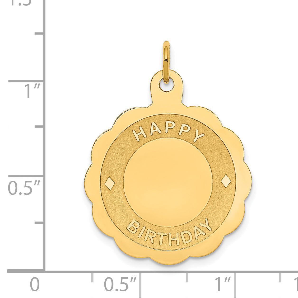 14k HAPPY BIRTHDAY Disc Pendant