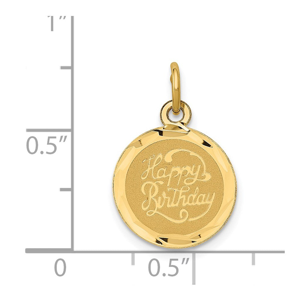 14k HAPPY BIRTHDAY Disc Charm