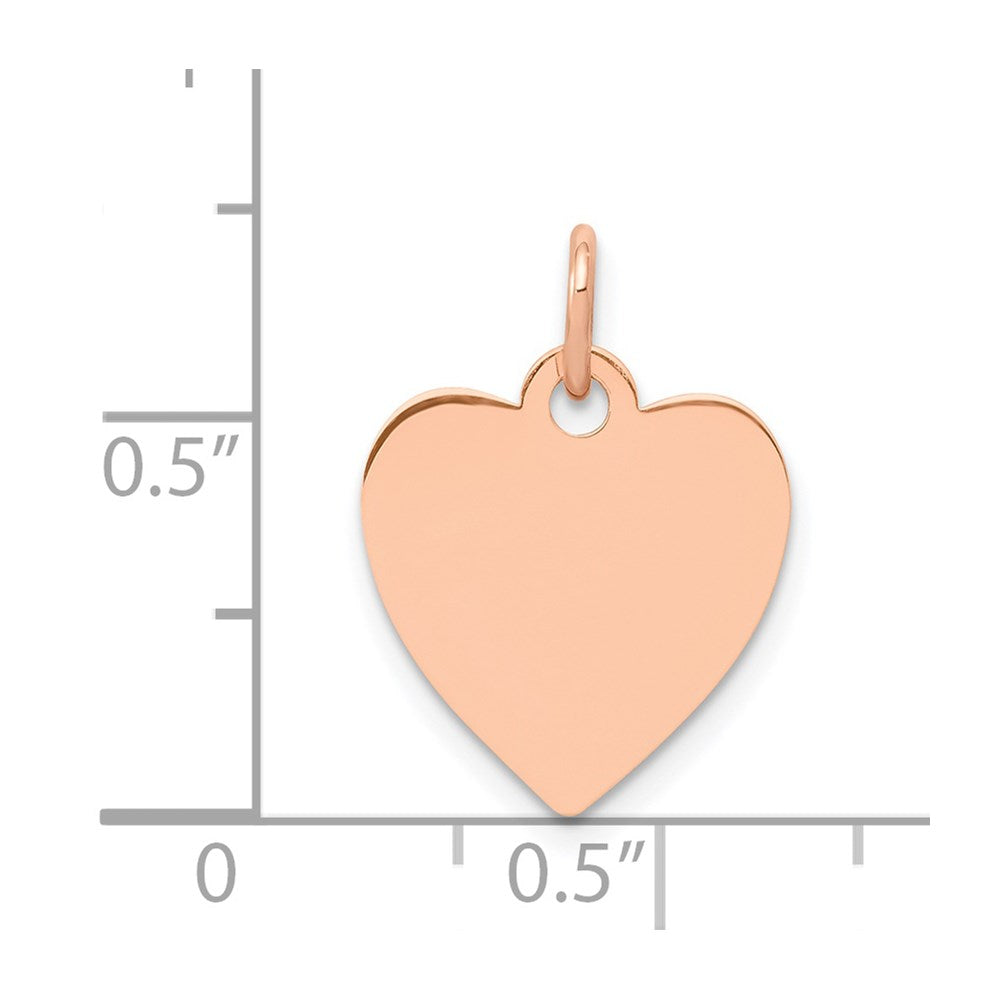 14K Rose Polished Heart Shaped Disc Pendant