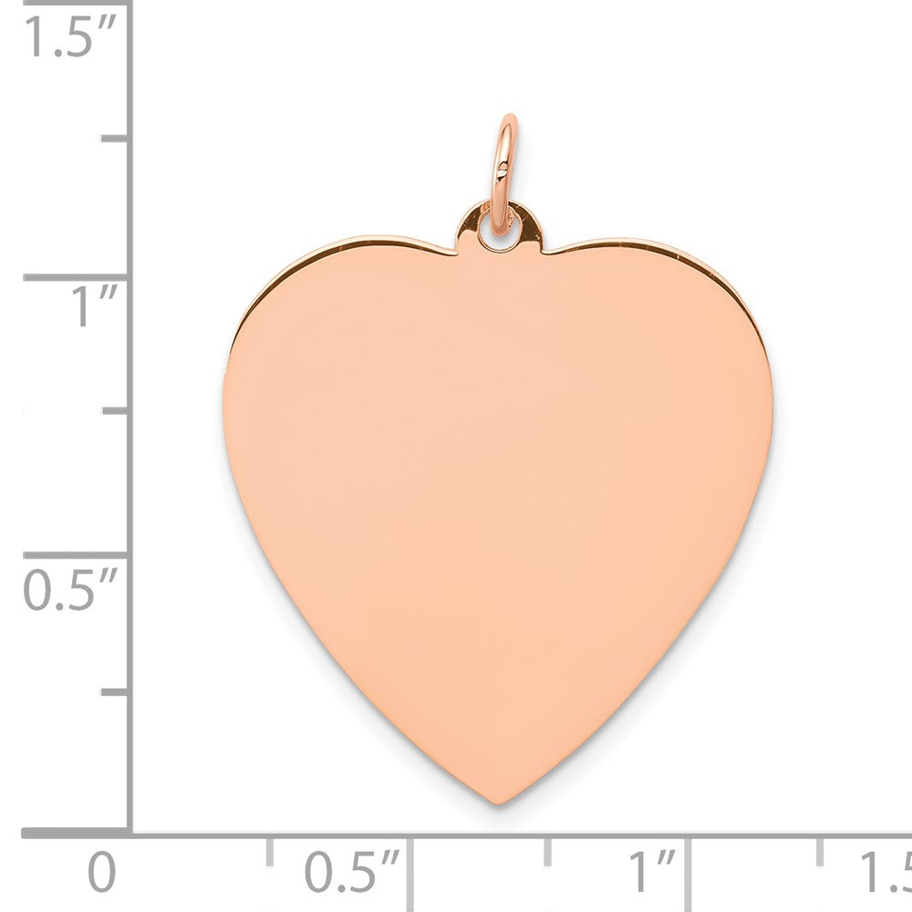 14K Rose Polished Heart Shaped Disc Pendant