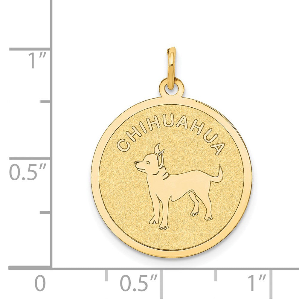 14k Chihuahua Disc Charm