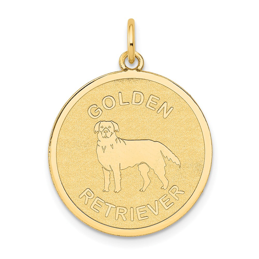 14k Golden Retriever Disc Charm