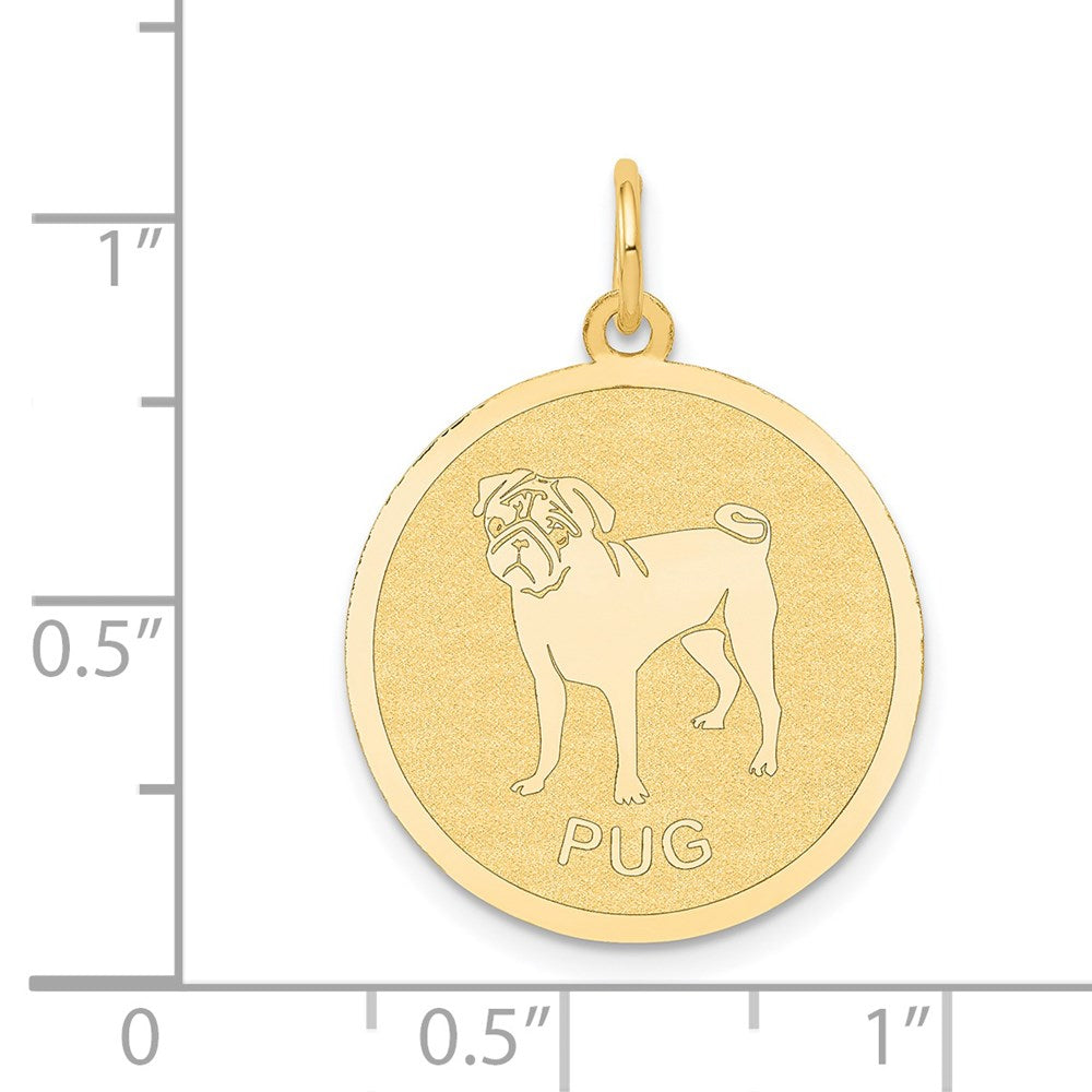 14k Pug Disc Charm