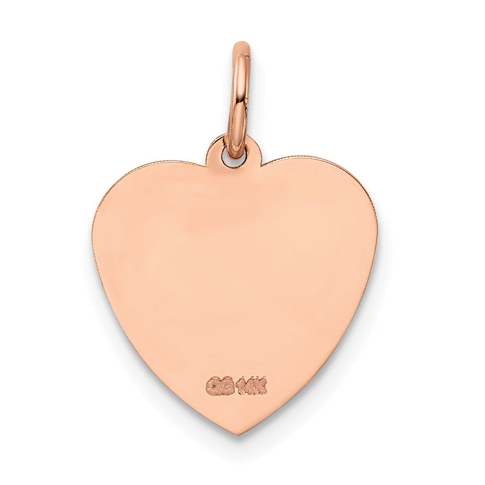 14k Rose Gold Holy Communion Heart Charm