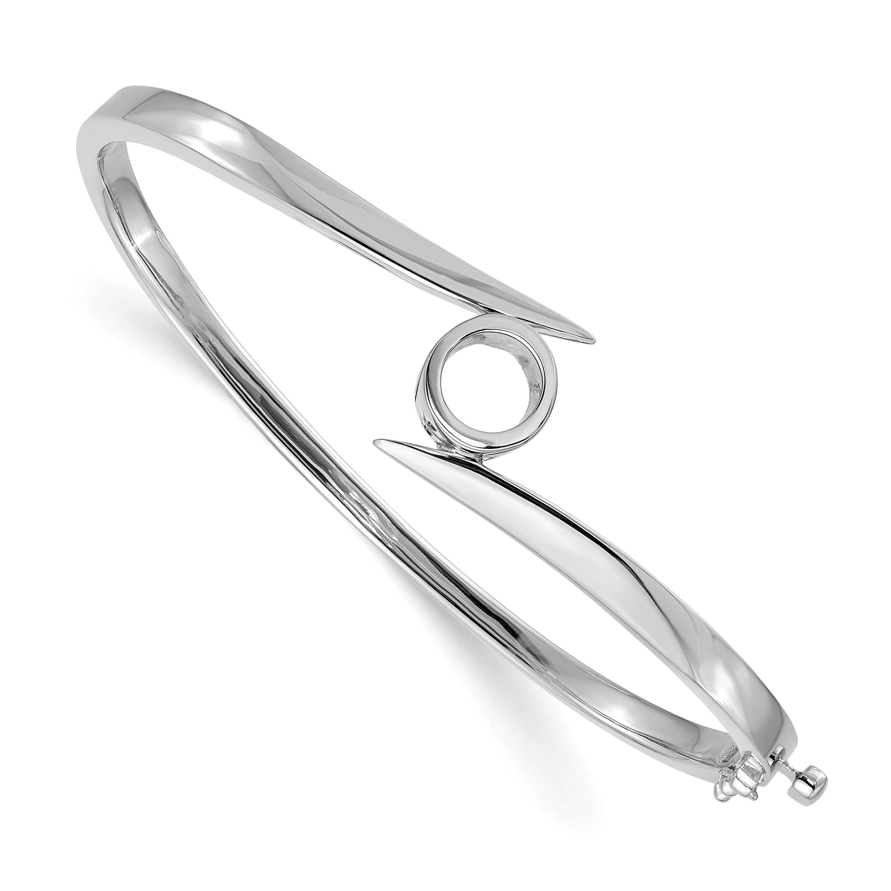 14k White Gold 1 carat Lab Grown Diamond VS/SI+ G+ Complete Bangle Bracelet