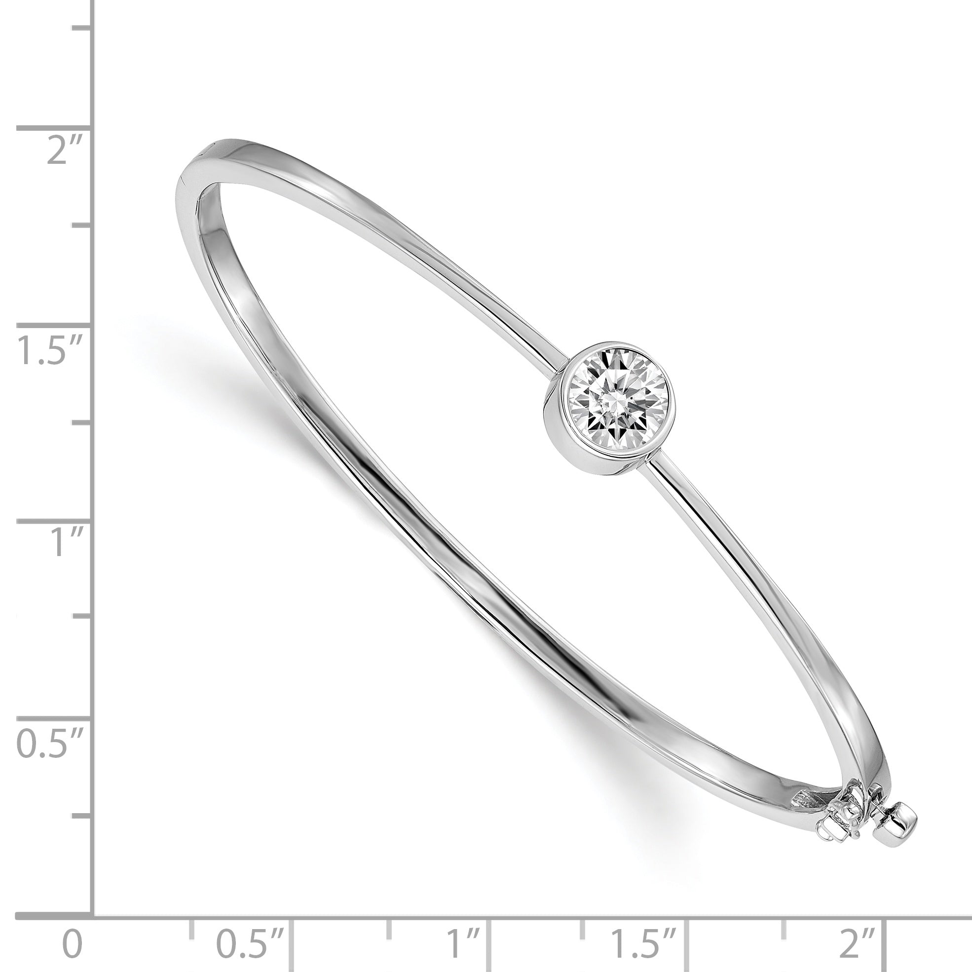 14k White Gold 1 carat Lab Grown Diamond VS/SI+ G+ Complete Bezel Bangle Bracelet