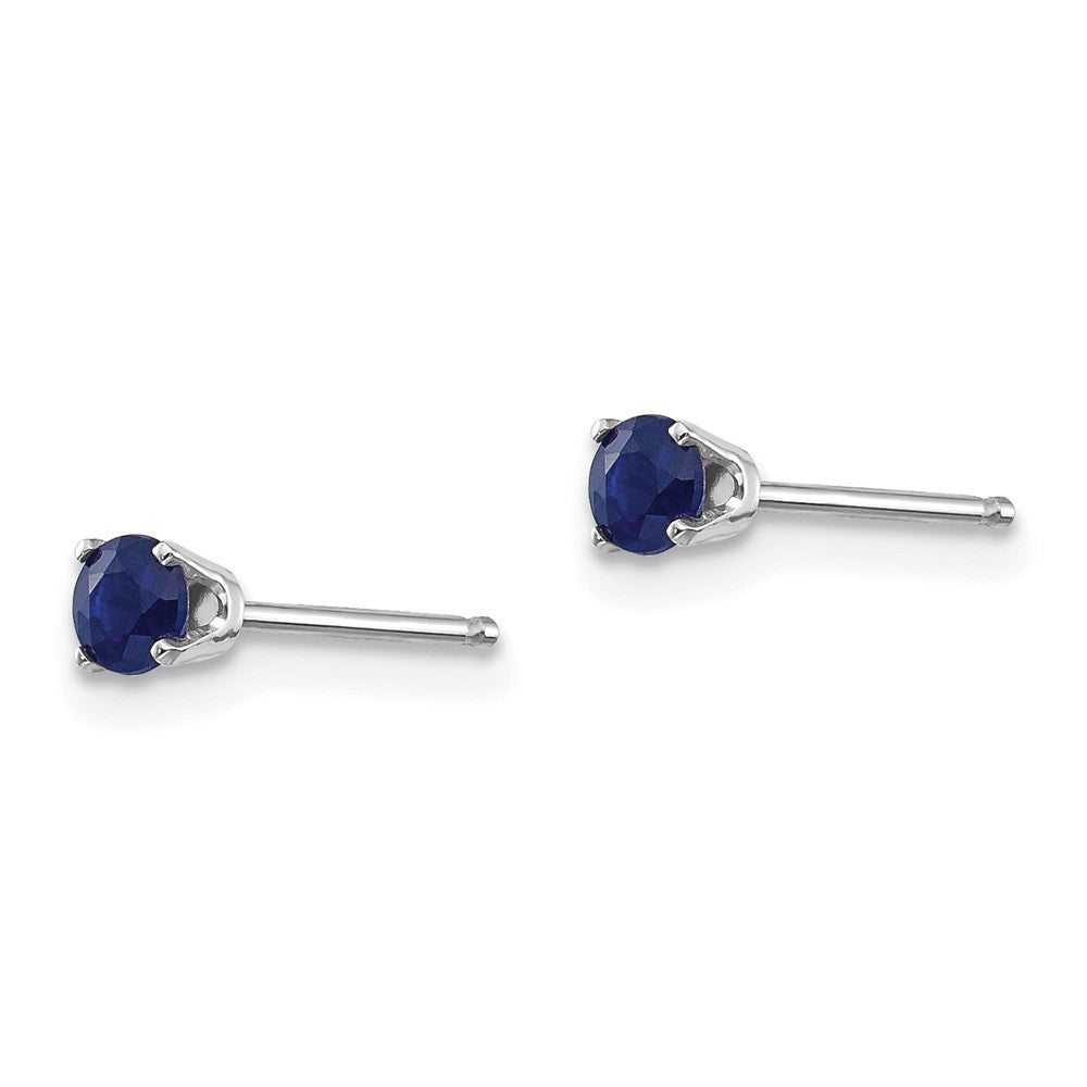 14k White Gold 3mm Sapphire Stud Earrings