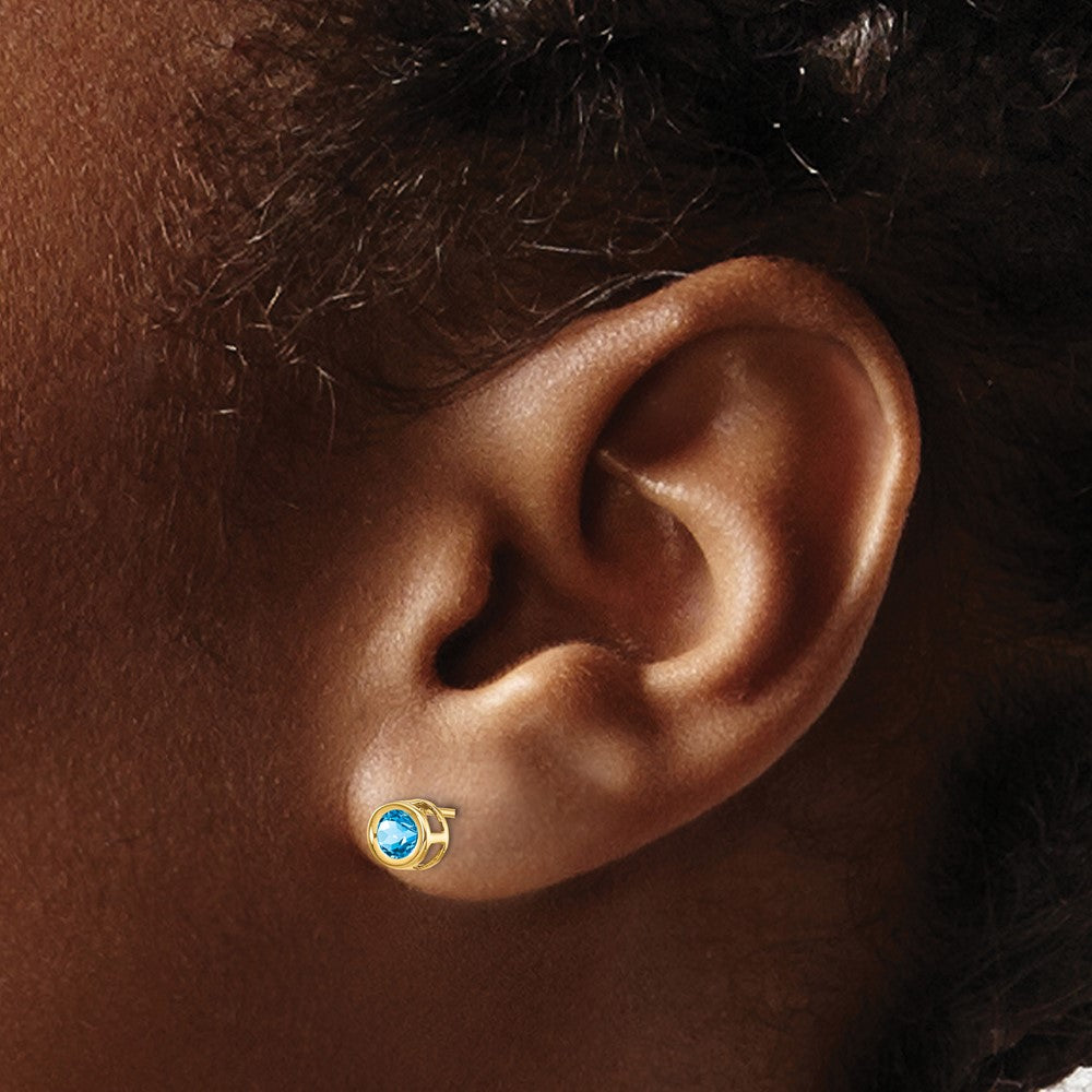 14k Blue topaz Earrings - December