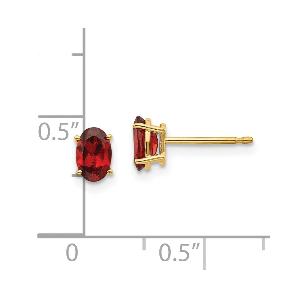 14k Garnet Earrings - January
