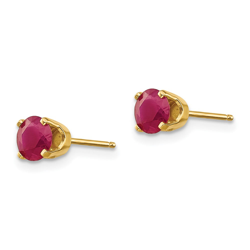 14k 5mm Ruby Post Stud Earrings