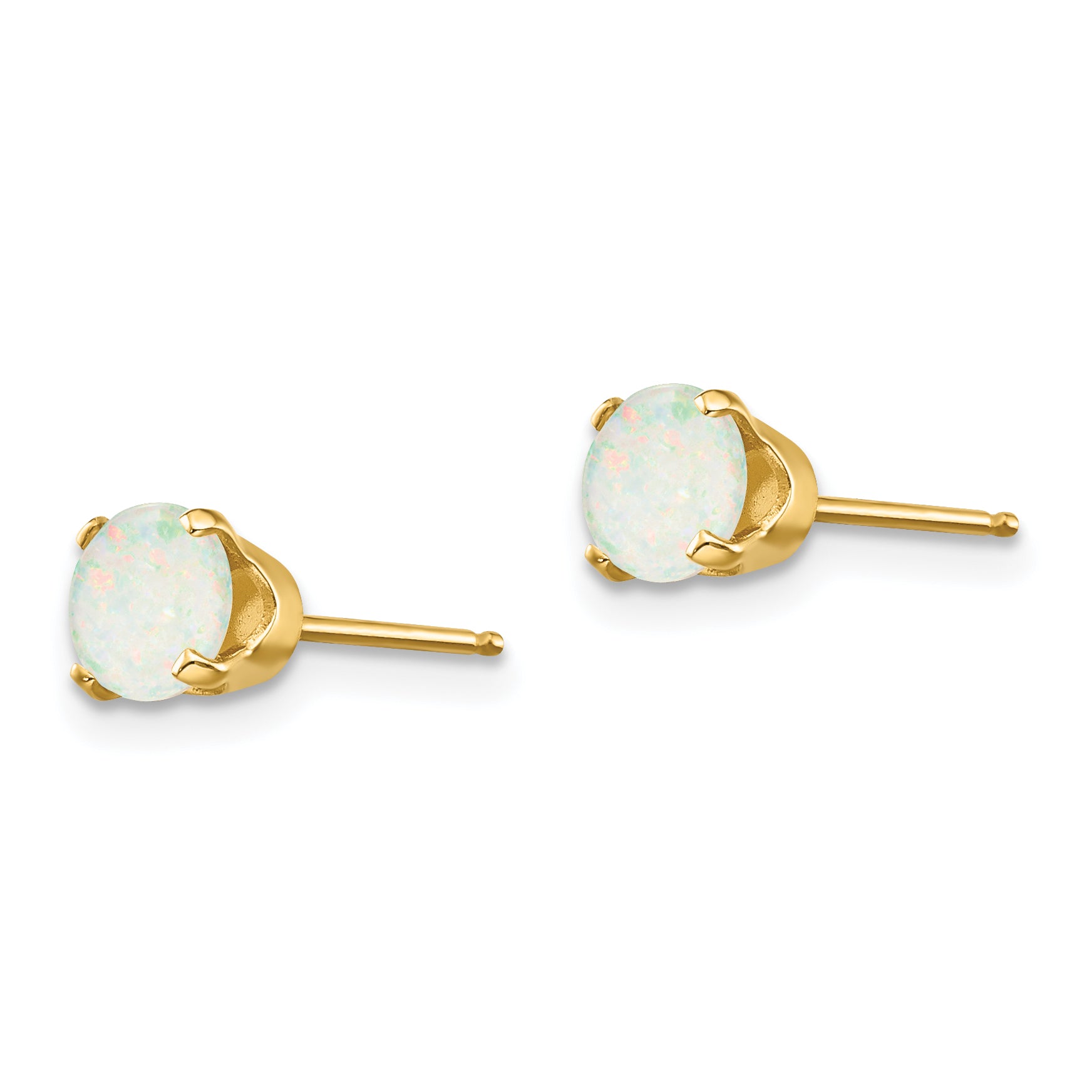 14k 5mm Opal Earrings - October