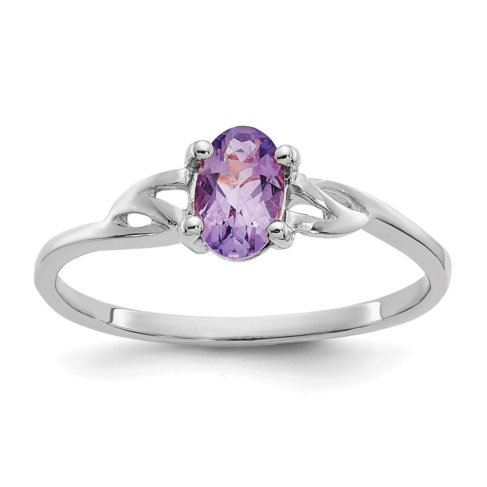 14k White Gold Amethyst Birthstone Ring