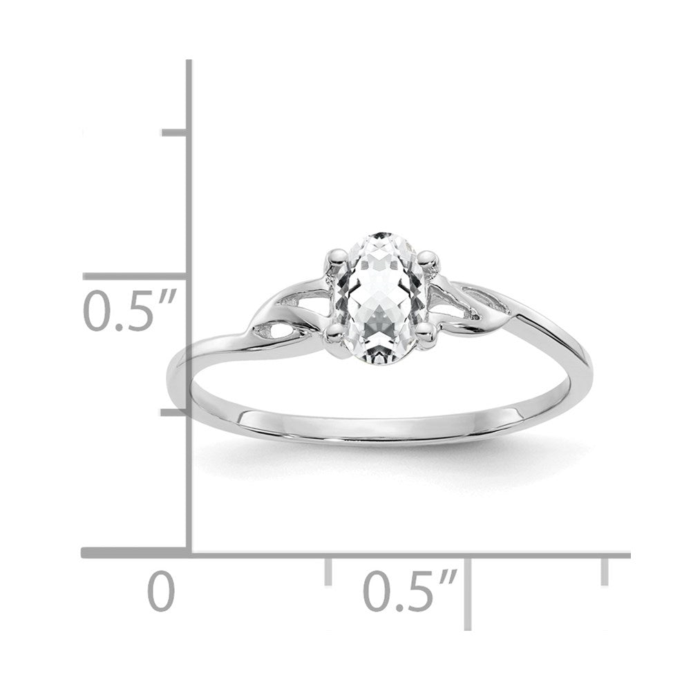 14k White Gold White Topaz Birthstone Ring