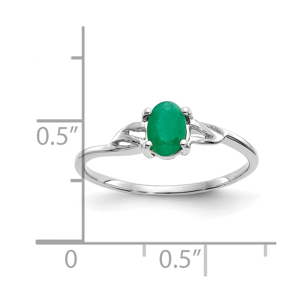 14k White Gold Emerald Birthstone Ring