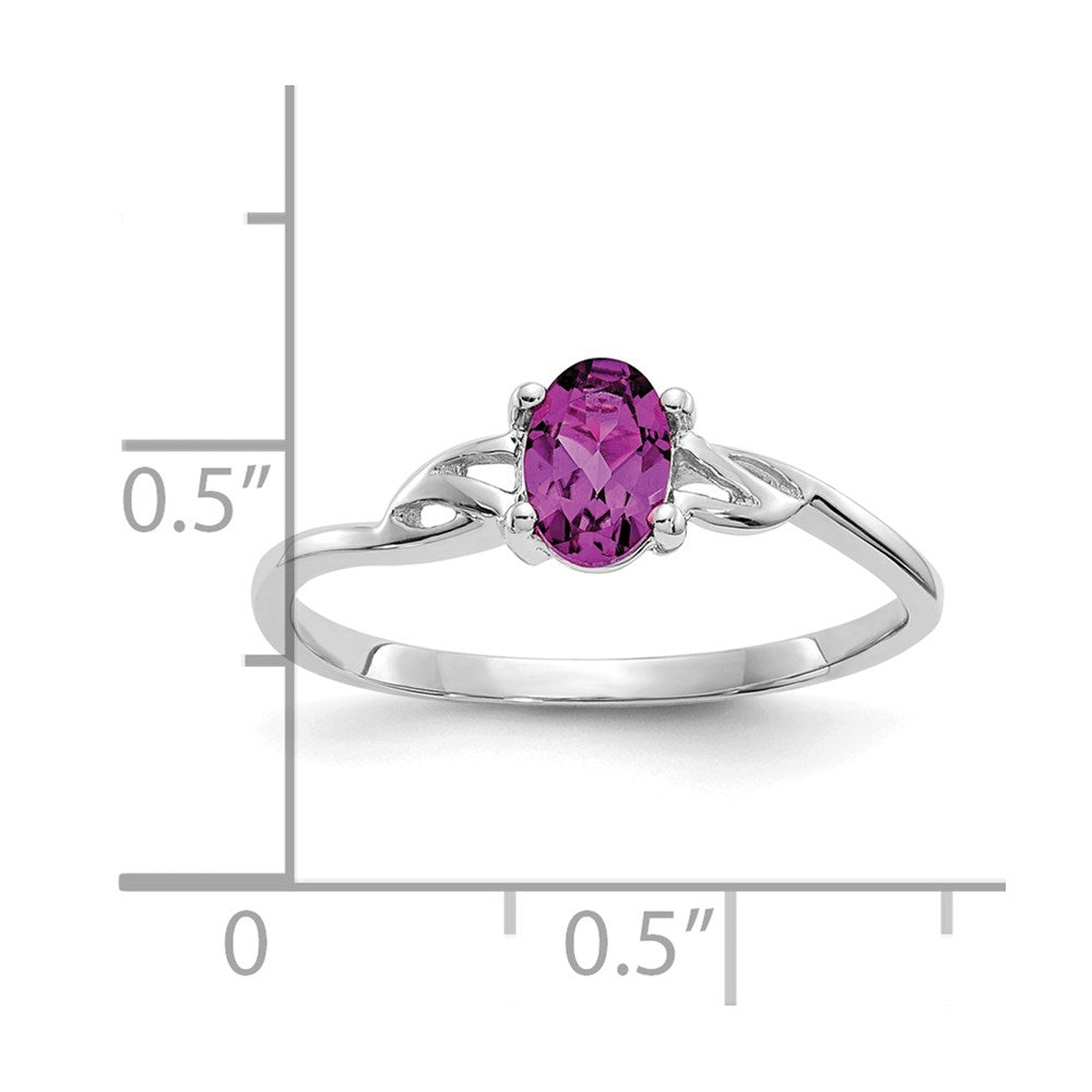 14k White Gold Rhodolite Garnet Birthstone Ring