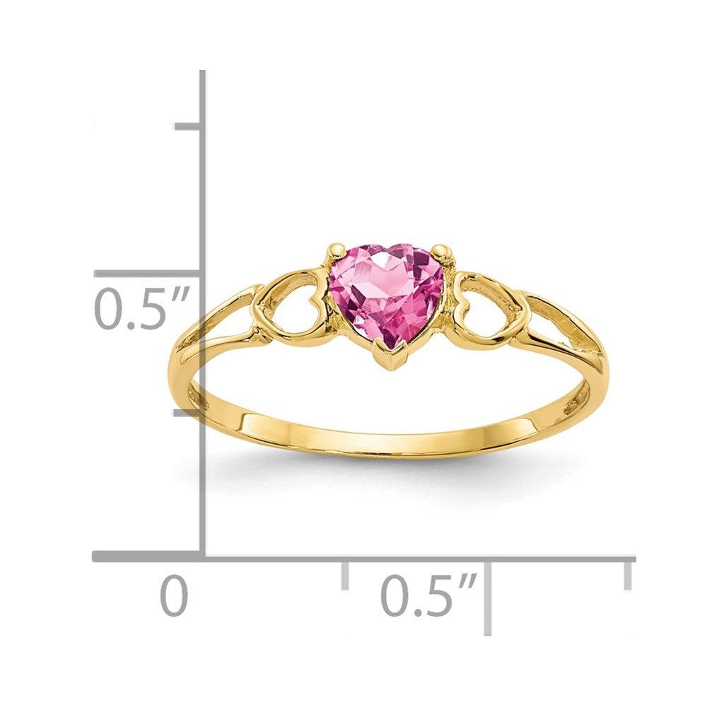 14k Pink Tourmaline Birthstone Ring