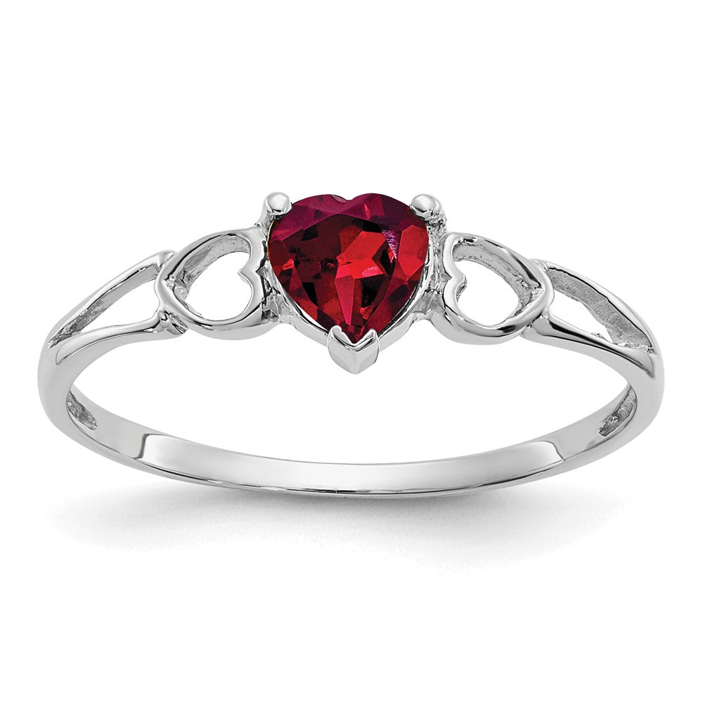 14k White Gold Rhodolite Garnet Birthstone Ring