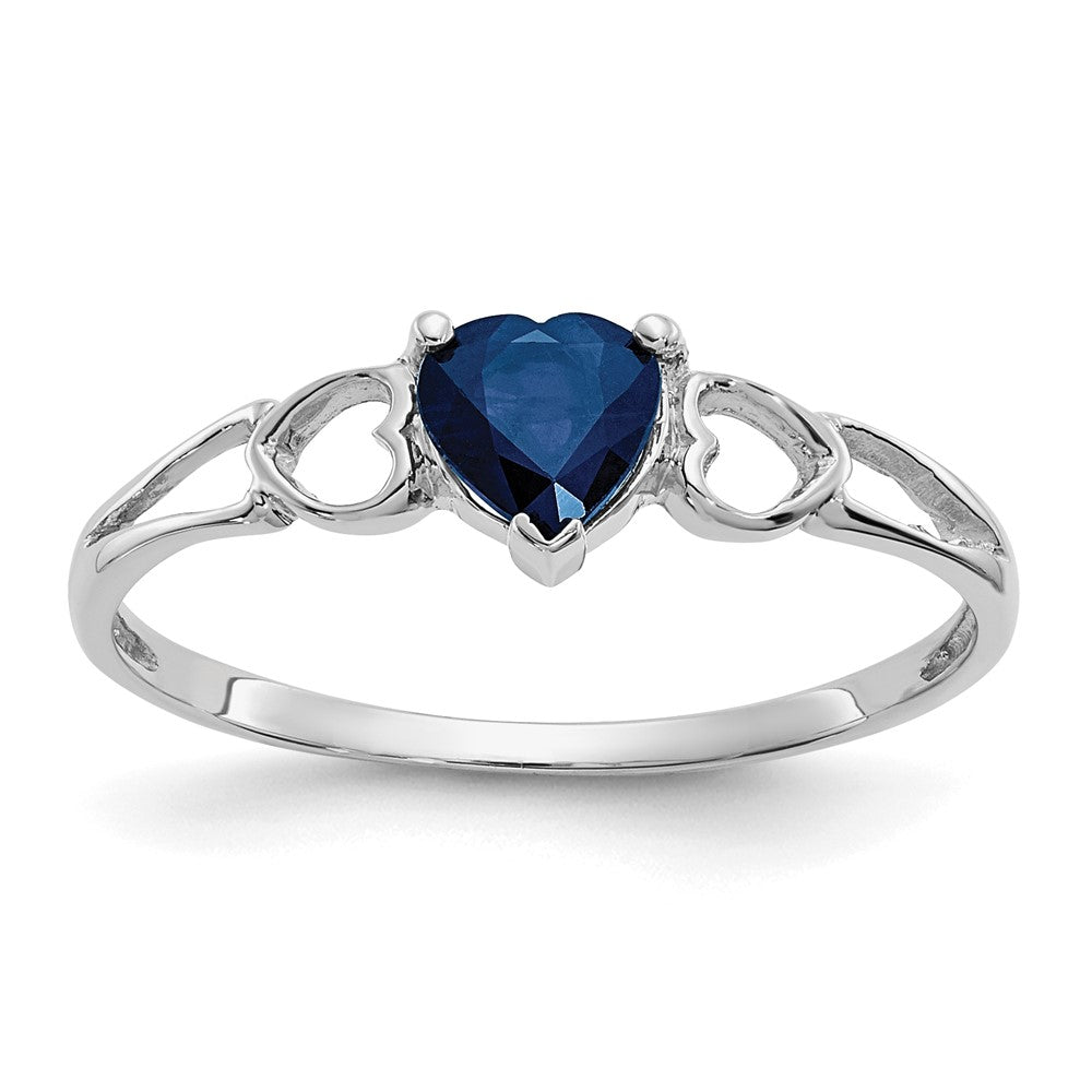 14k White Gold Sapphire Birthstone Ring