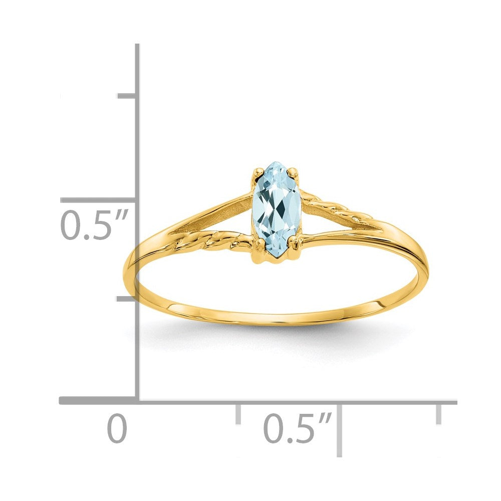 14k Aquamarine Birthstone Ring