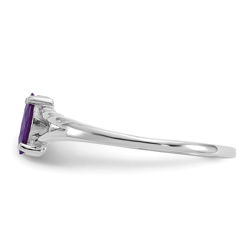 14k White Gold Amethyst Birthstone Ring