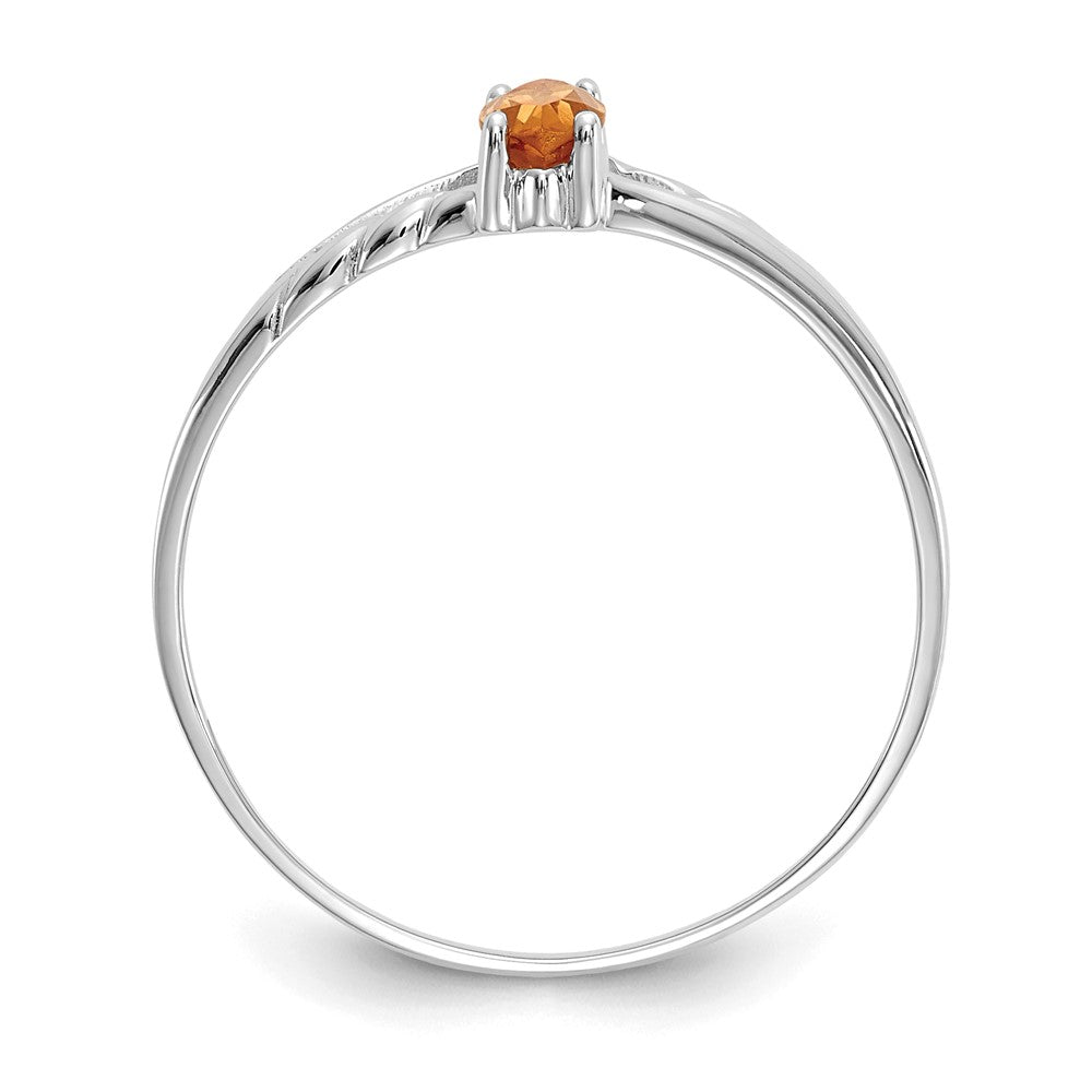 14k White Gold Citrine Birthstone Ring