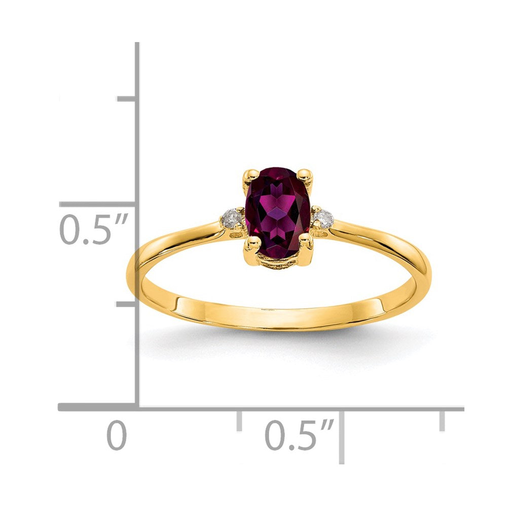14k Diamond & Rhodolite Garnet Birthstone Ring