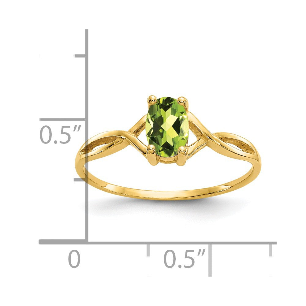14k Peridot Birthstone Ring