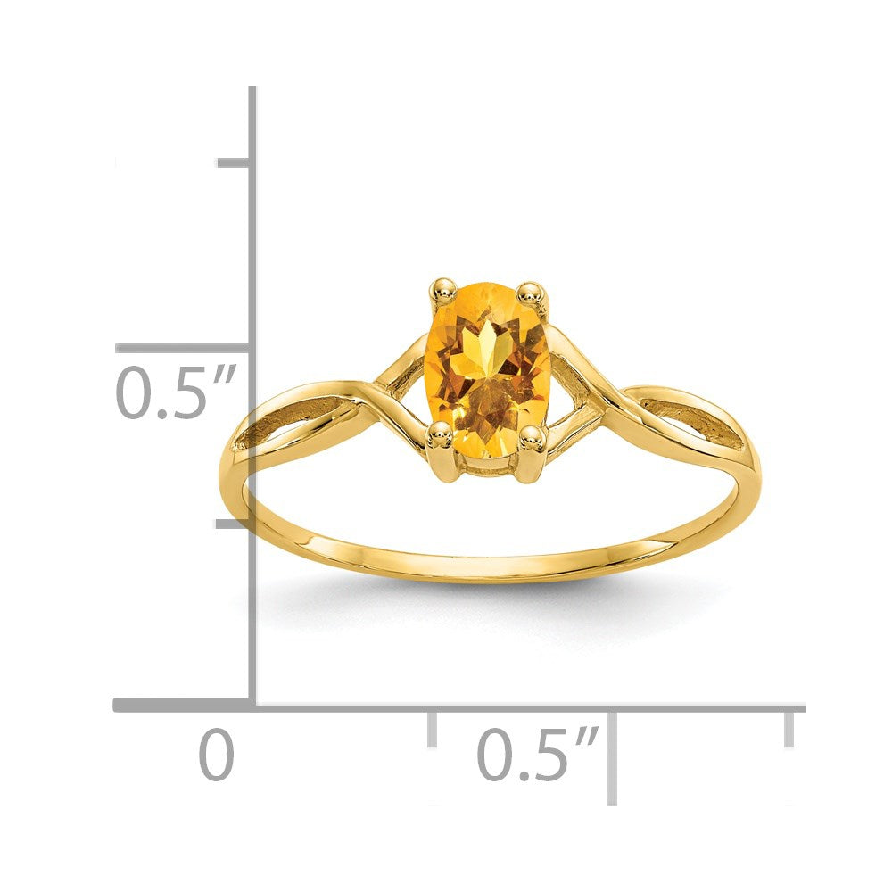 14k Citrine Birthstone Ring