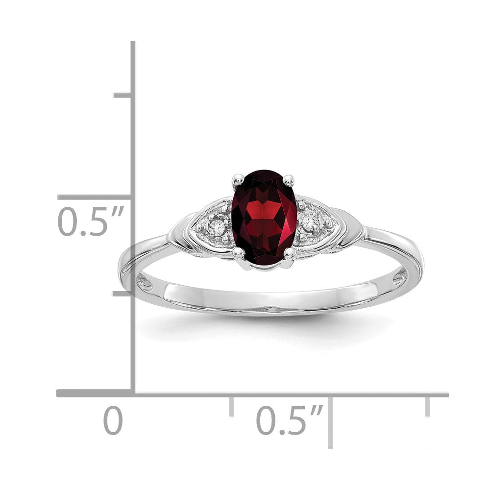 14k White Gold Garnet and Diamond Ring