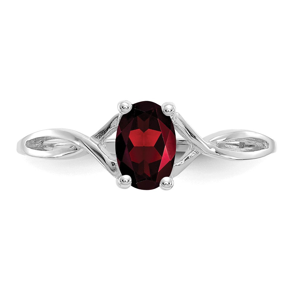 14k White Gold Garnet Birthstone Ring