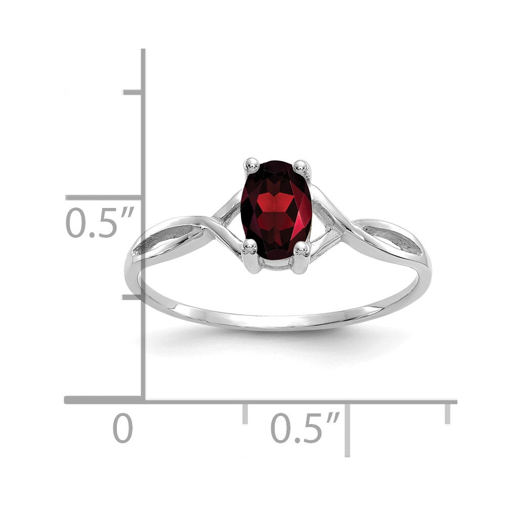 14k White Gold Garnet Birthstone Ring