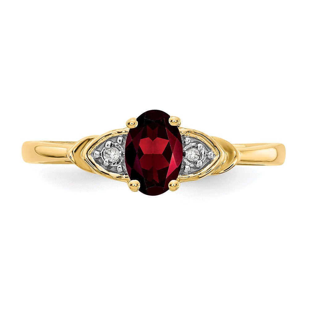 14k Garnet and Diamond Ring