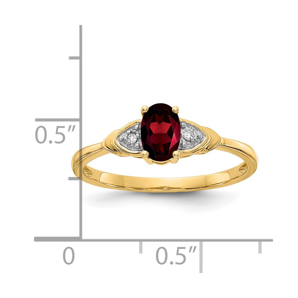 14k Garnet and Diamond Ring
