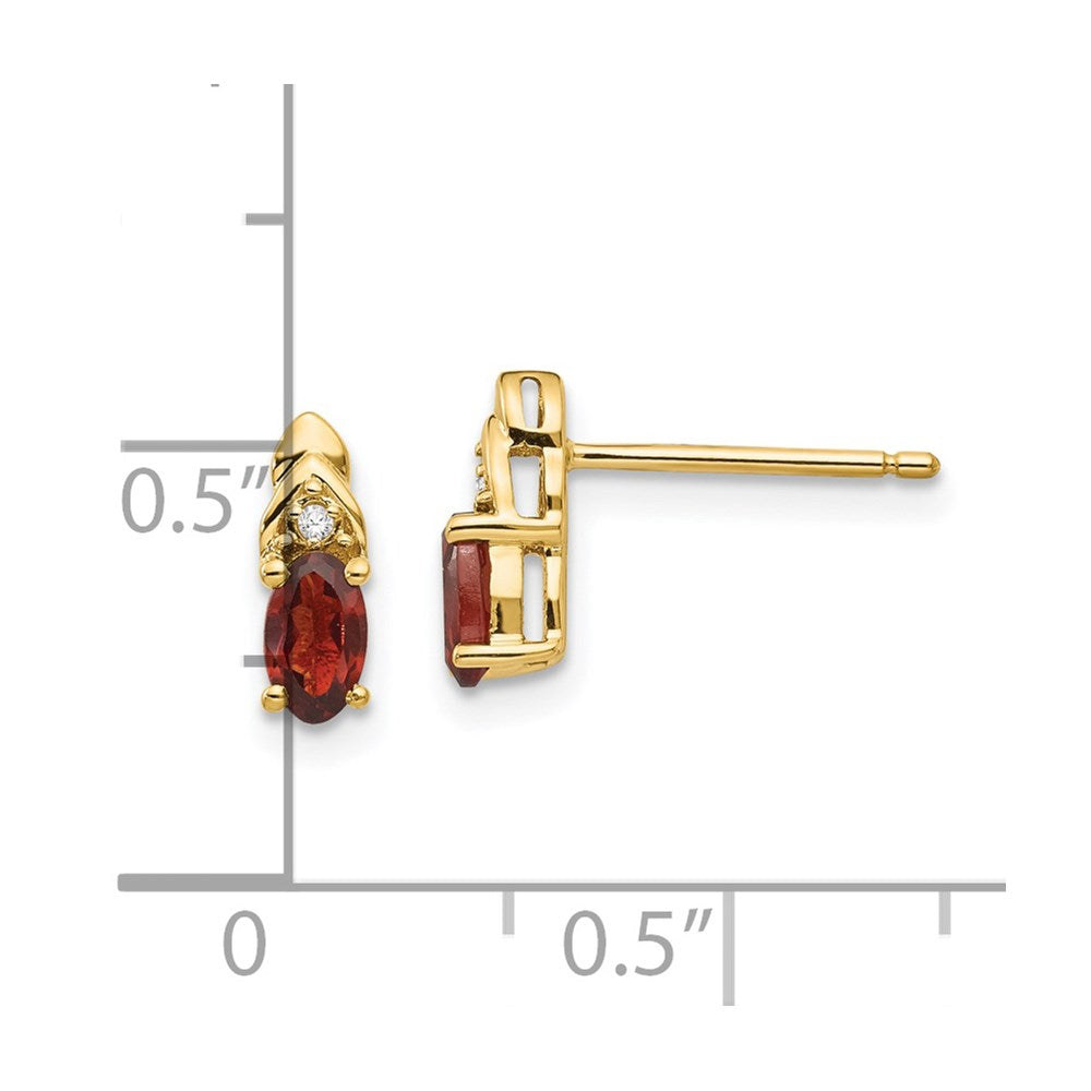 14k Garnet and Diamond Earrings