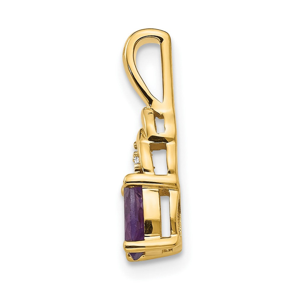 14k Amethyst and Diamond Pendant