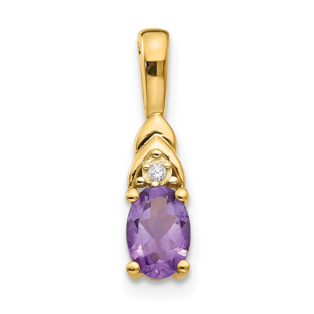 14k Amethyst and Diamond Pendant