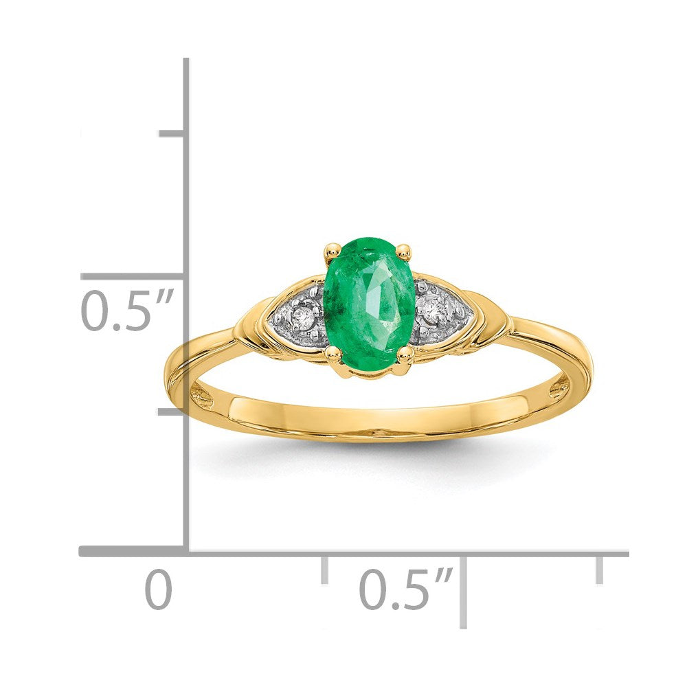 14k Emerald and Diamond Ring