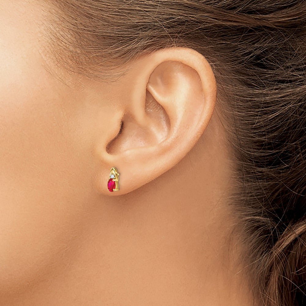 14k Ruby and Diamond Earrings