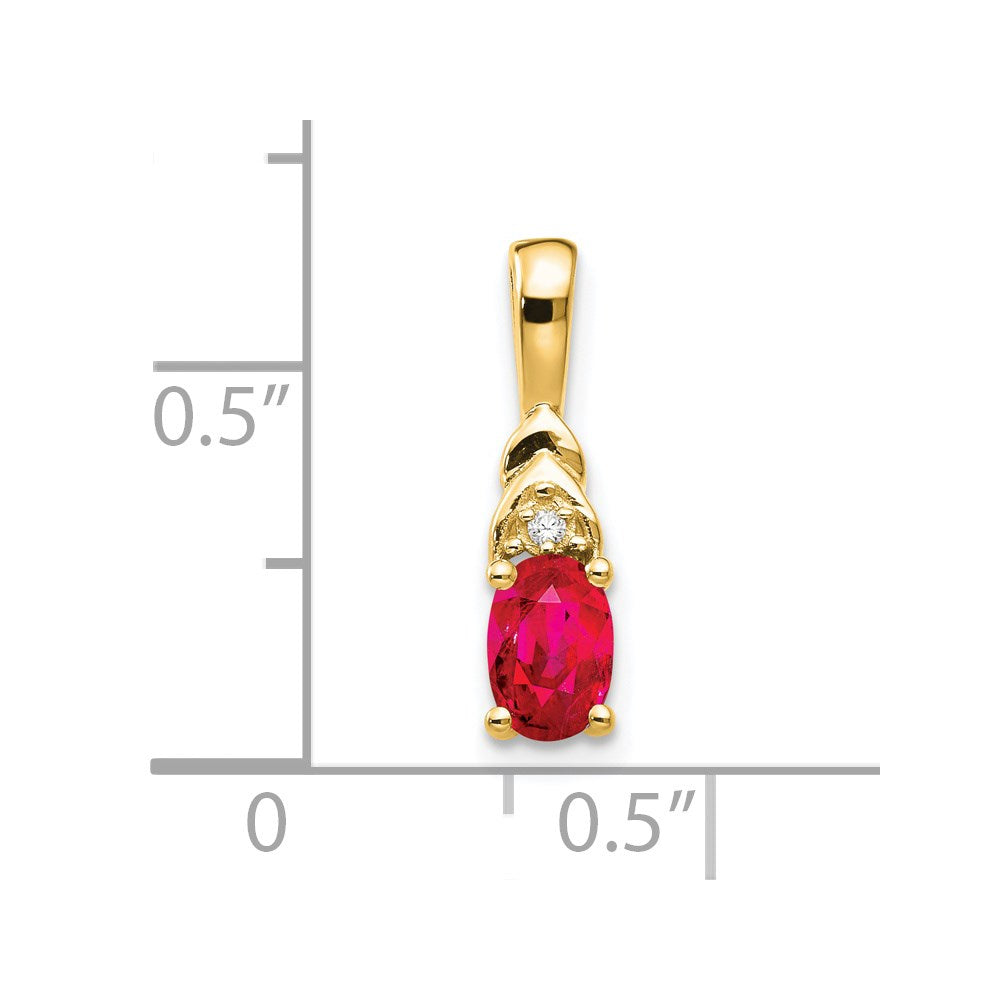 14k Ruby and Diamond Pendant