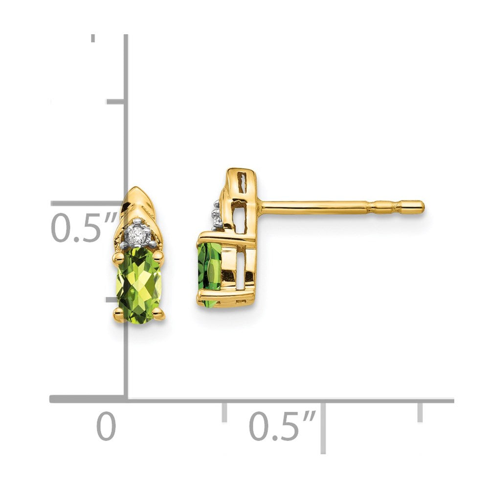 14k Peridot and Diamond Earrings