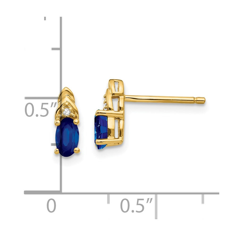 14k Sapphire and Diamond Earrings