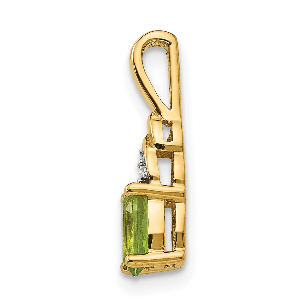 14k Peridot and Diamond Pendant