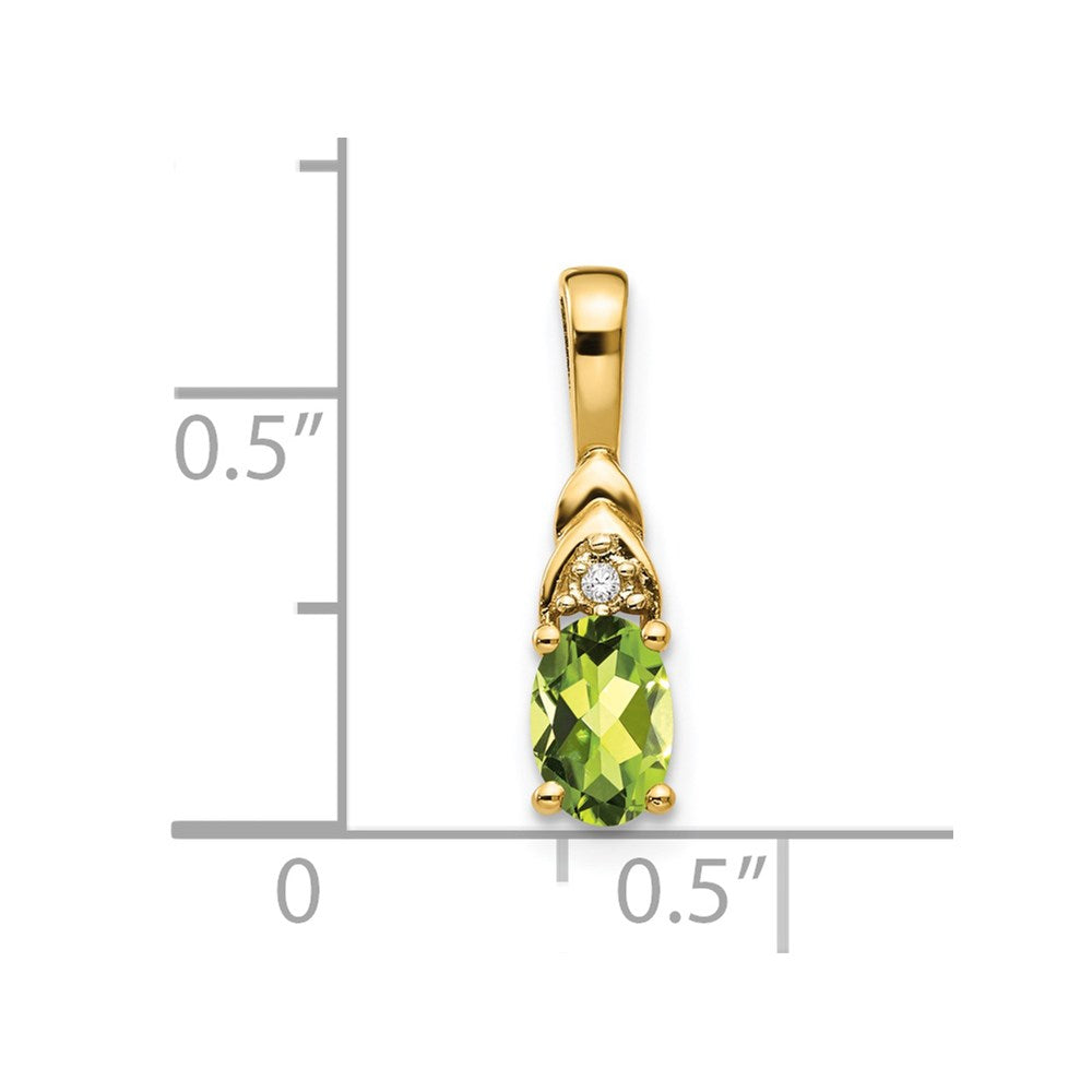 14k Peridot and Diamond Pendant